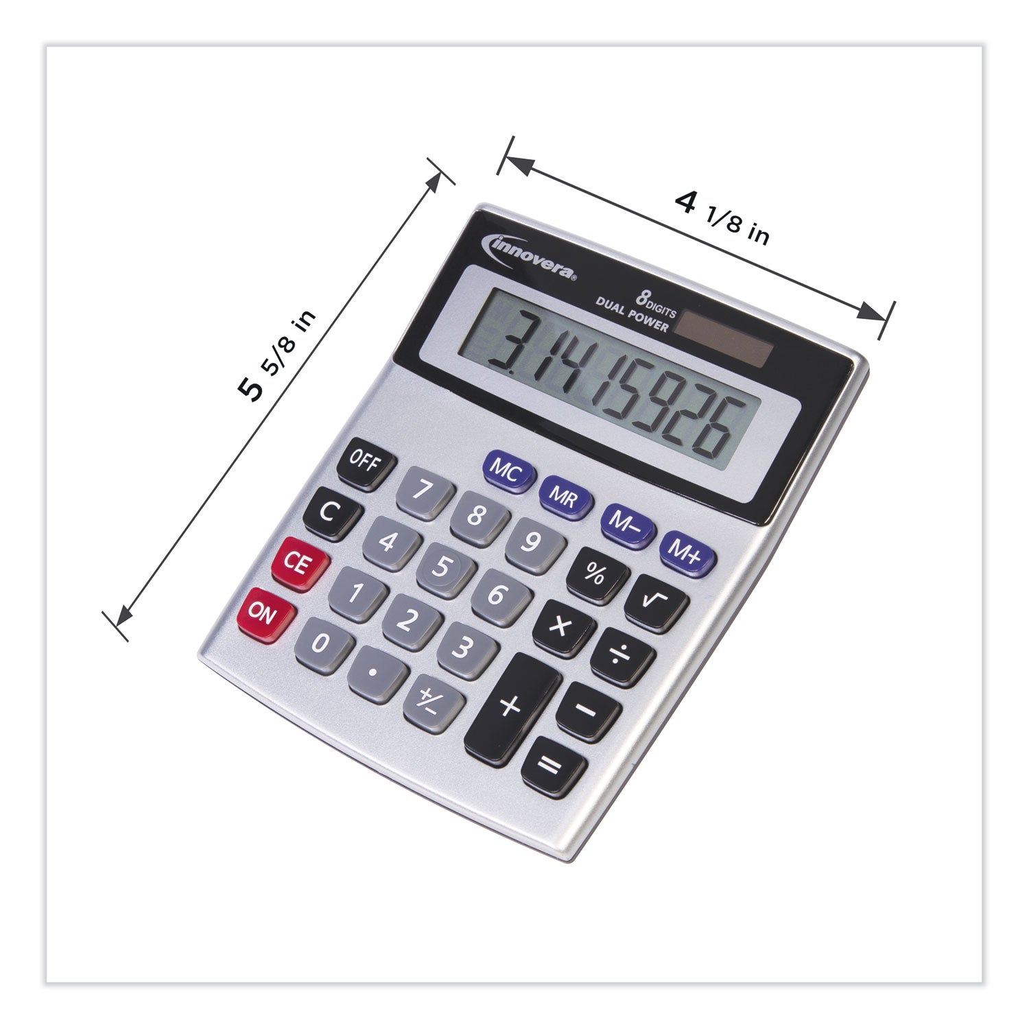 15927 Desktop Calculator, Dual Power, 8-Digit LCD - 