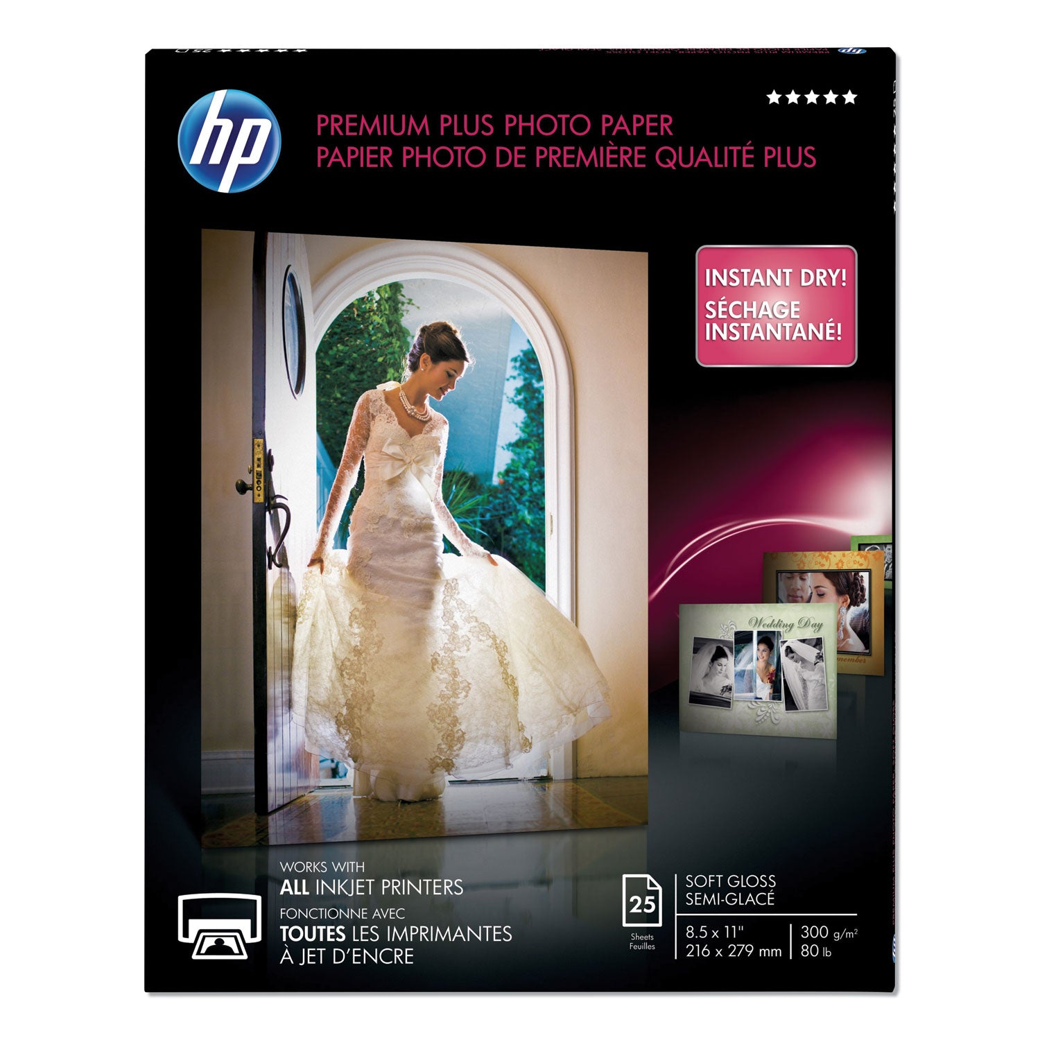 Premium Plus Photo Paper, 11.5 mil, 8.5 x 11, Soft-Gloss White, 25/Pack - 