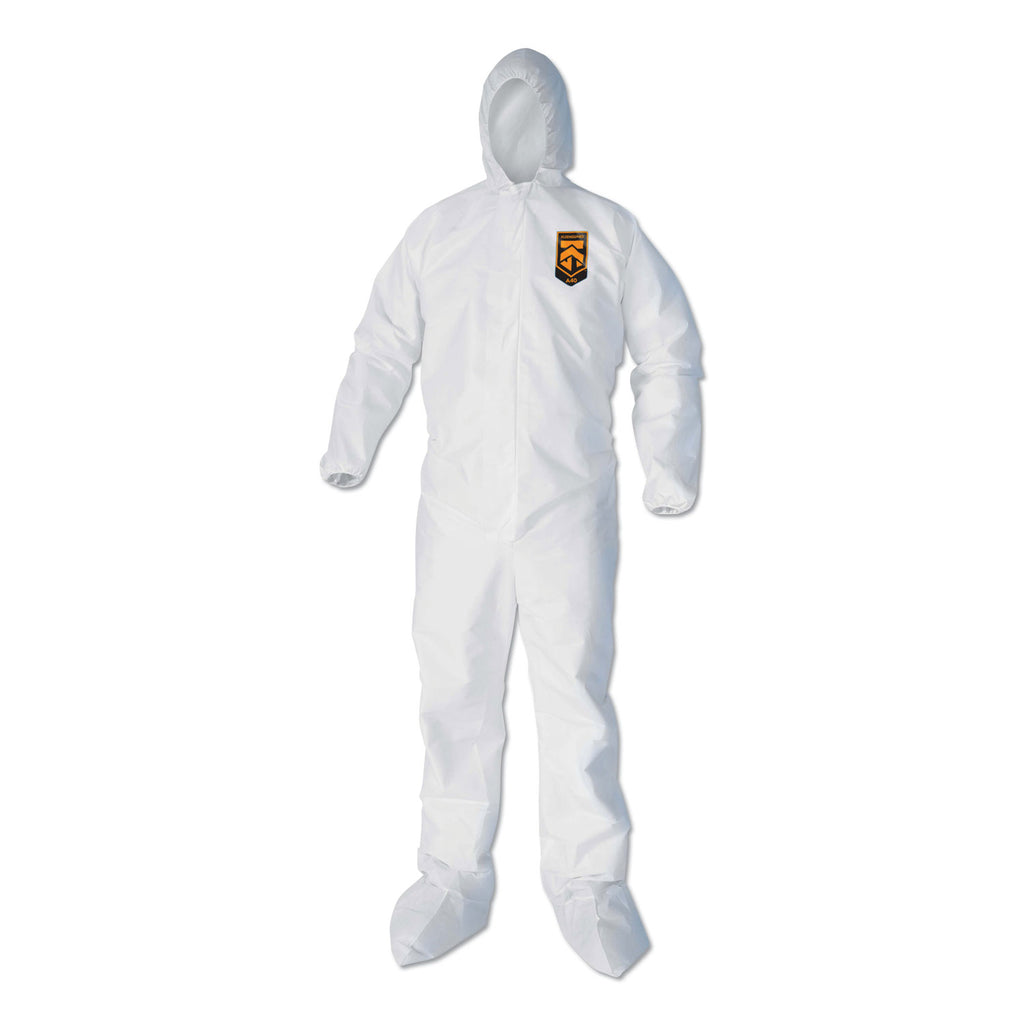 A40 Elastic-Cuff, Ankle, Hood and Boot Coveralls, 2X-Large, White, 25/Carton - 