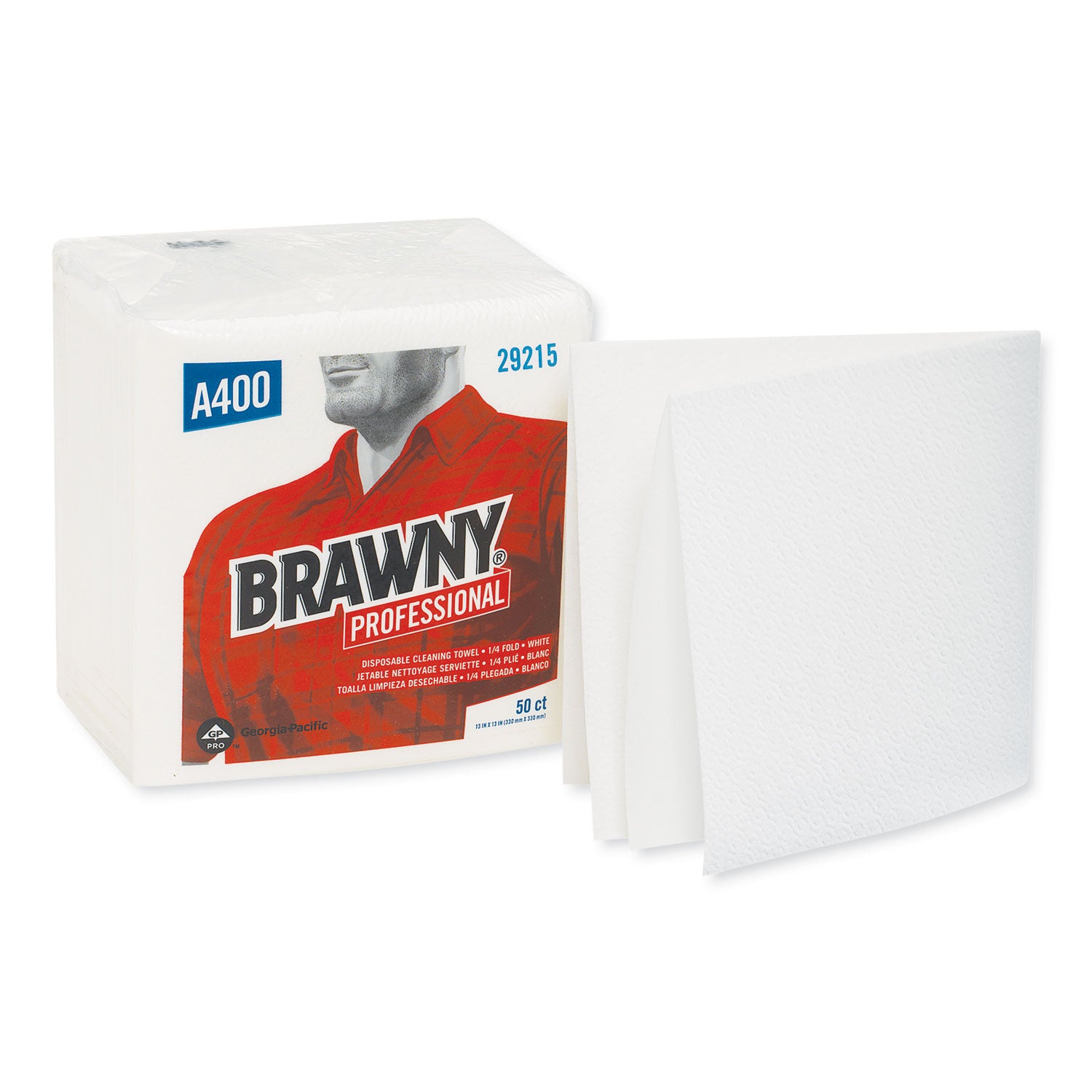 All Purpose Wipers, 13 x 13, White, 50/Pack, 16/Carton - 
