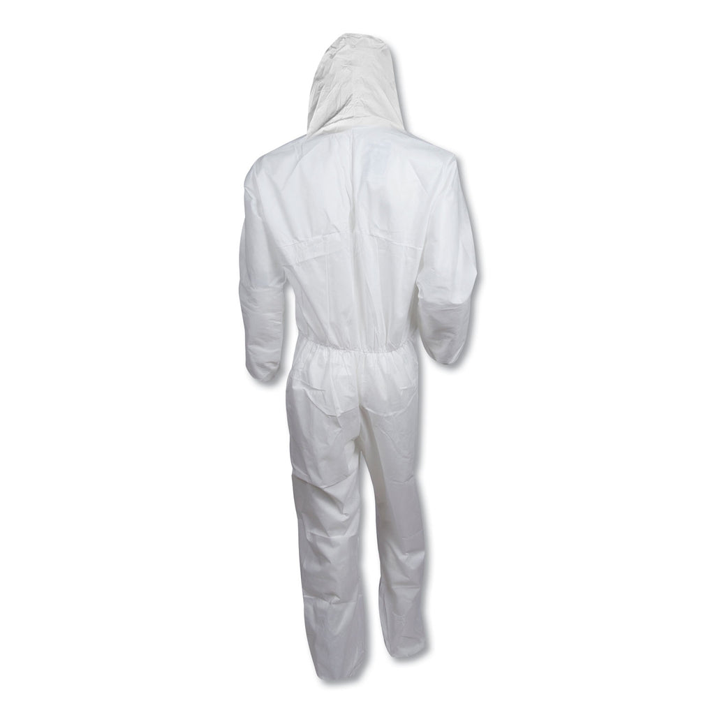 A20 Elastic Back, Cuff and Ankle Hooded Coveralls, Zip, X-Large, White, 24/Carton