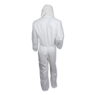 A20 Elastic Back, Cuff and Ankle Hooded Coveralls, Zip, X-Large, White, 24/Carton