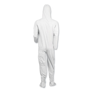 A40 Elastic-Cuff, Ankle, Hood and Boot Coveralls, Large, White, 25/Carton