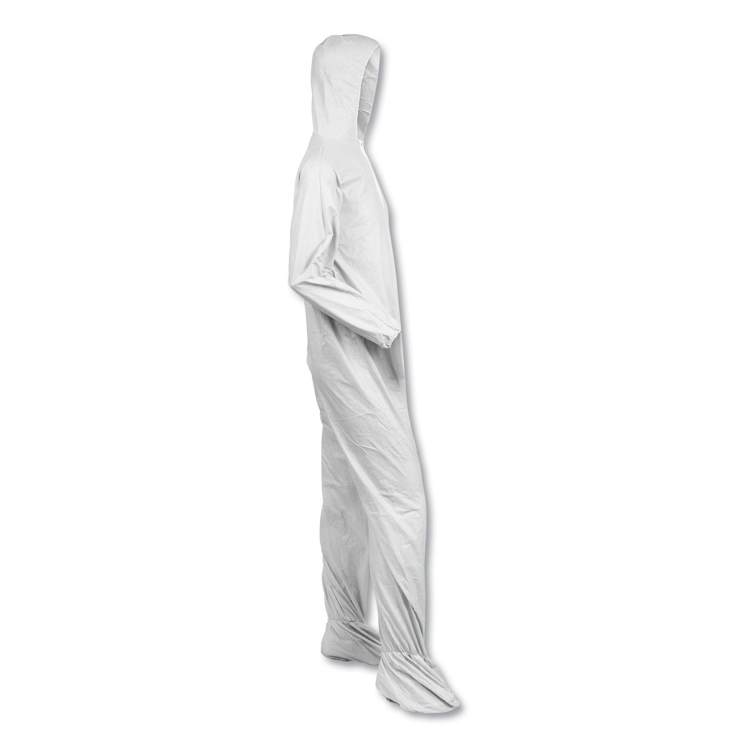 A40 Elastic-Cuff, Ankle, Hood and Boot Coveralls, Large, White, 25/Carton - 