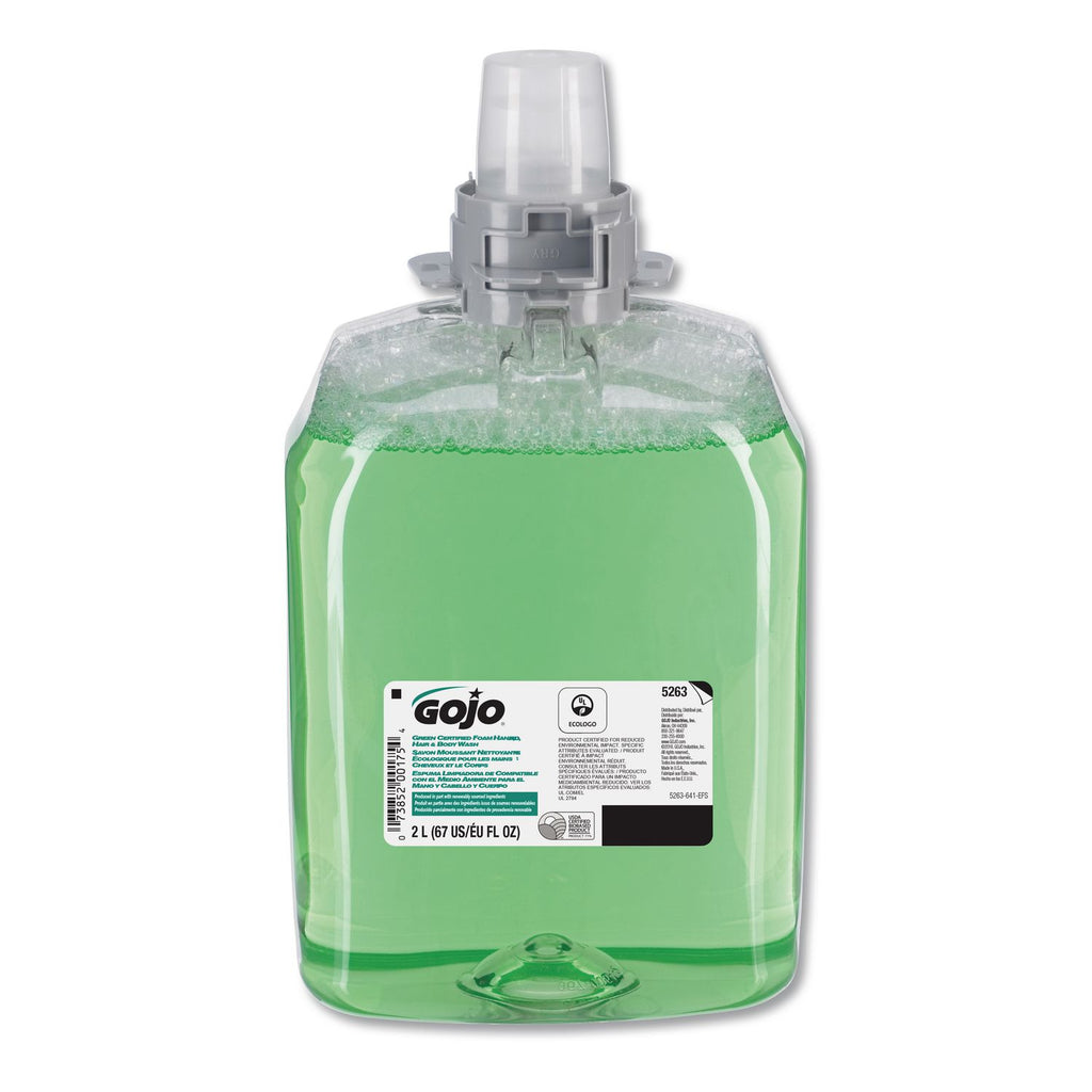 Green Certified Foam Hair and Body Wash, Cucumber Melon, 2,000 mL Refill, 2/Carton