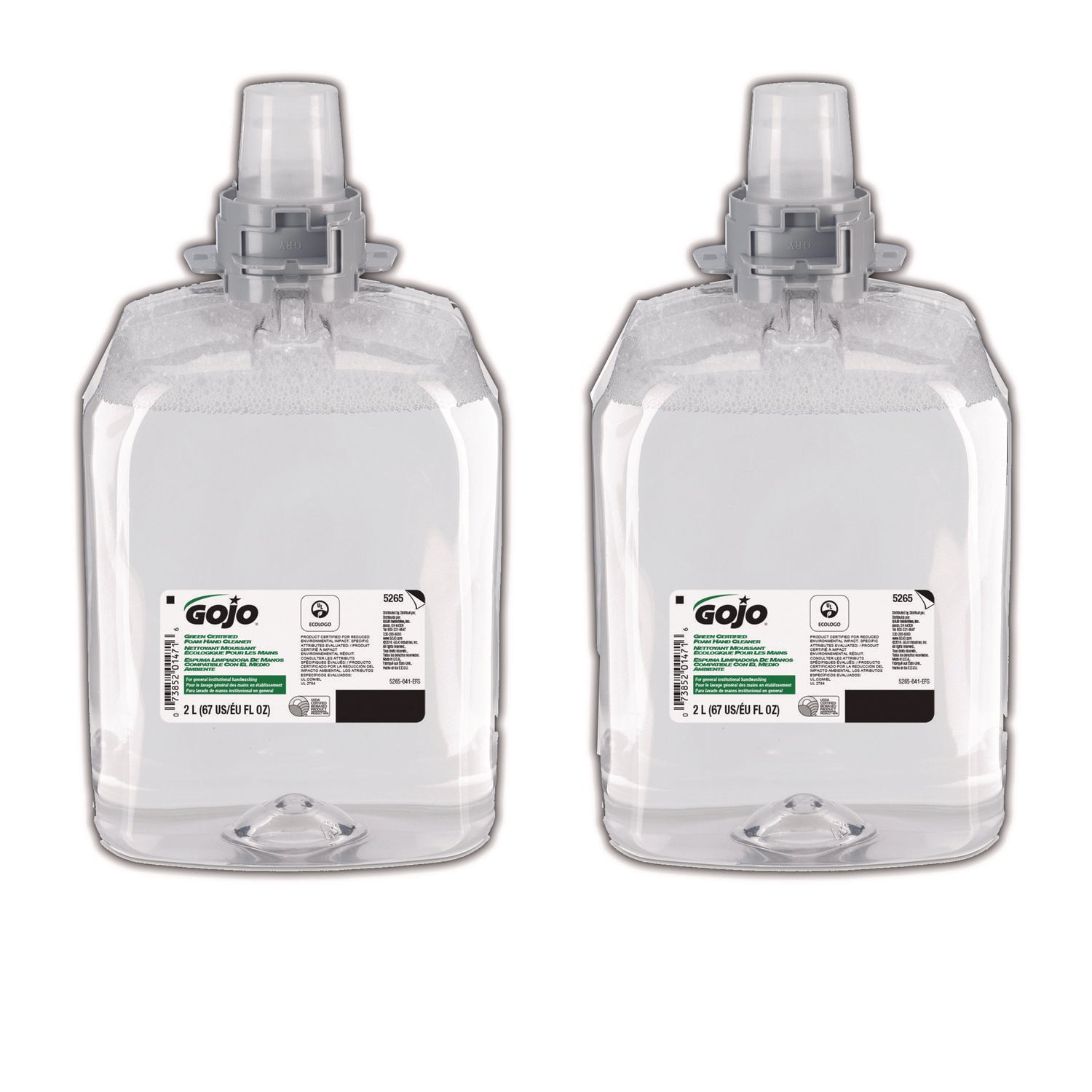Green Certified Foam Hand Cleaner, Unscented, 2,000 mL Refill, 2/Carton