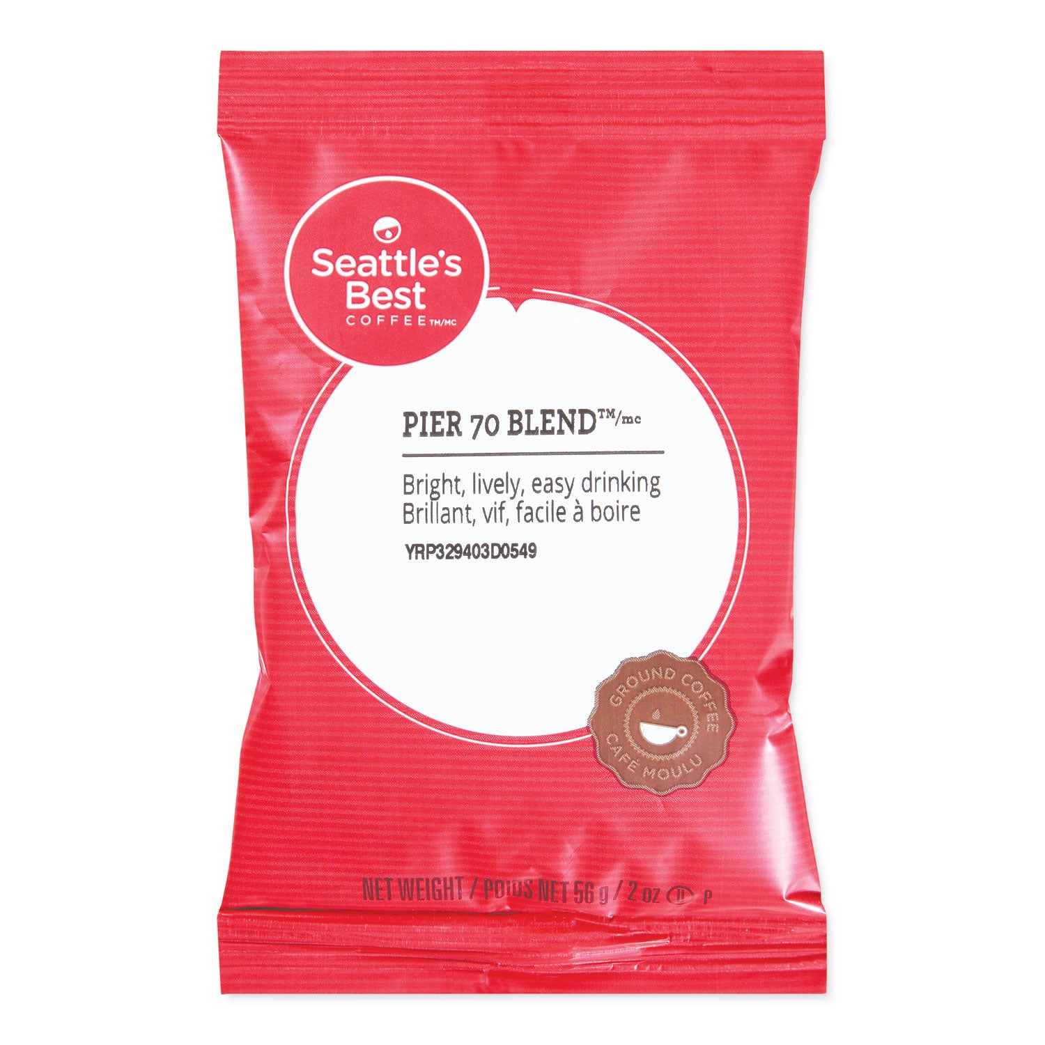Premeasured Coffee Packs, Pier 70 Blend, 2 oz Packet, 18/Box - 