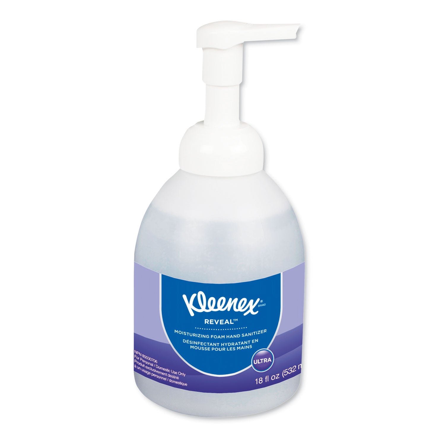 Reveal Ultra Moisturizing Foam Hand Sanitizer, 18 oz Bottle, Fragrance-Free, 4/Carton