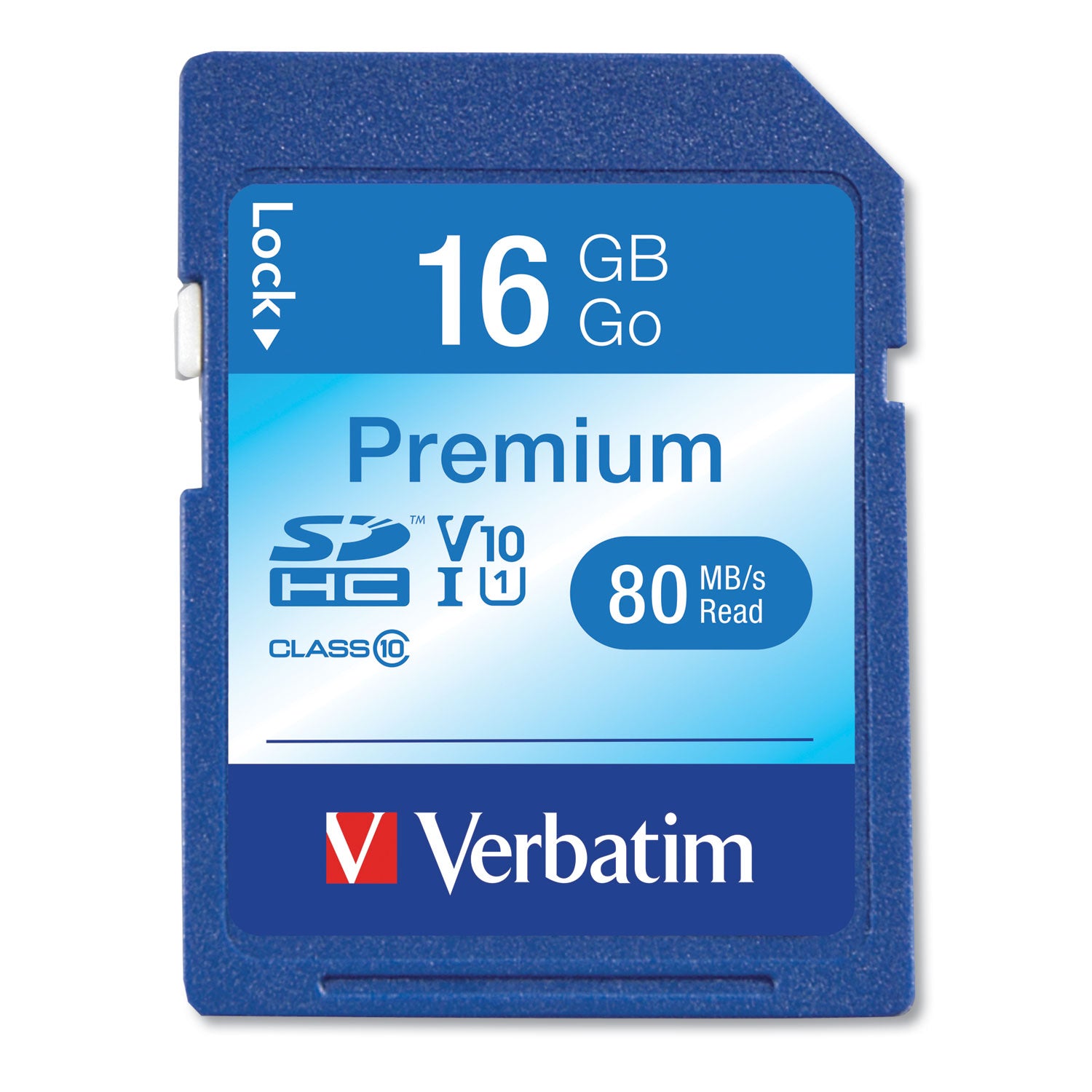 16GB Premium SDHC Memory Card, UHS-I V10 U1 Class 10, Up to 80MB/s Read Speed - 