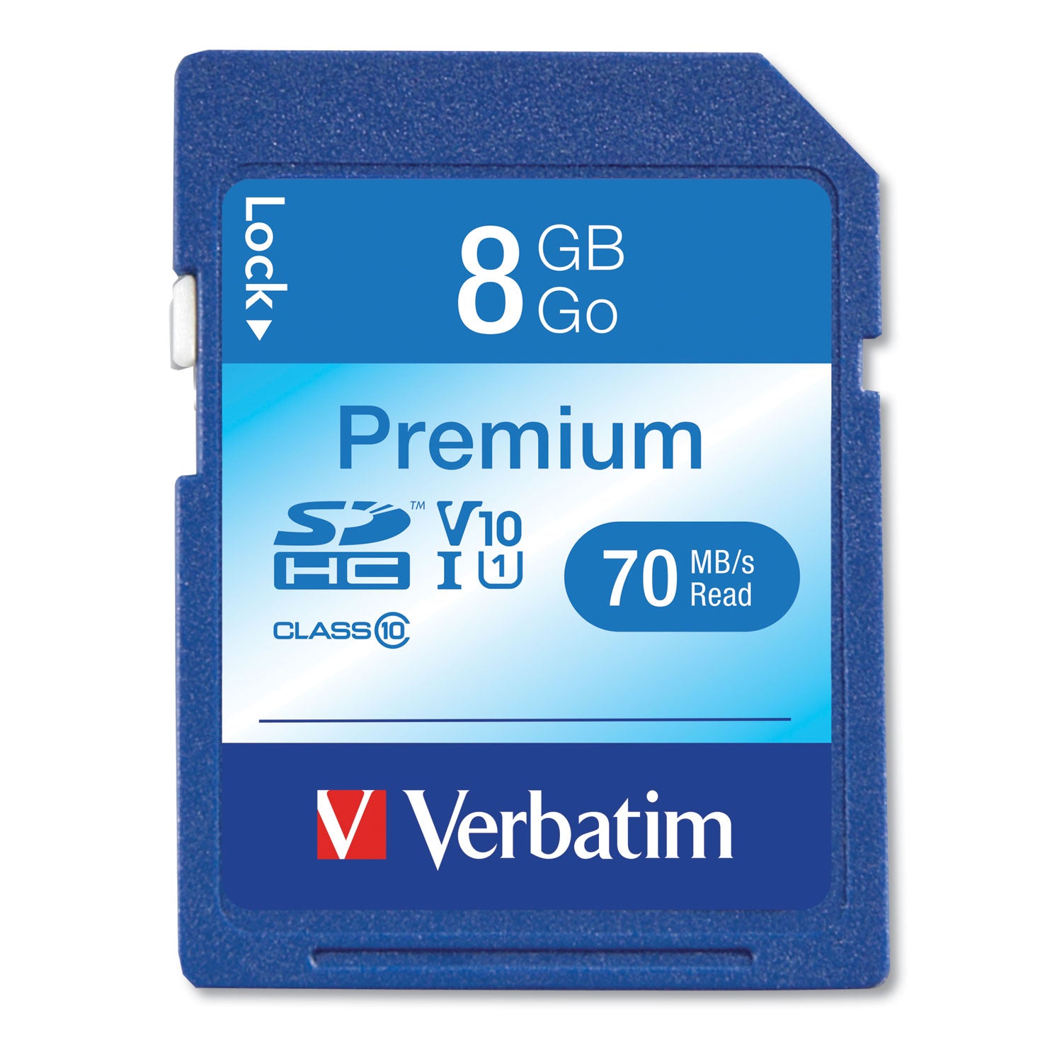 8GB Premium SDHC Memory Card, UHS-1 V10 U1 Class 10, Up to 70MB/s Read Speed - 