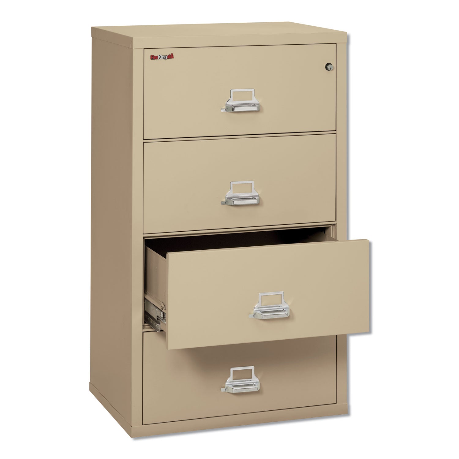 Insulated Lateral File, 4 Legal/Letter-Size File Drawers, Parchment, 31.13" x 22.13" x 52.75", 260 lb Overall Capacity - 