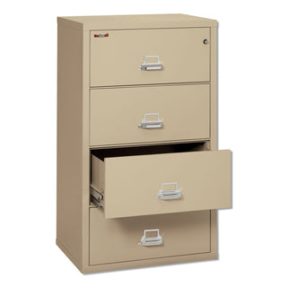 Insulated Lateral File, 4 Legal/Letter-Size File Drawers, Parchment, 31.13" x 22.13" x 52.75", 260 lb Overall Capacity - 
