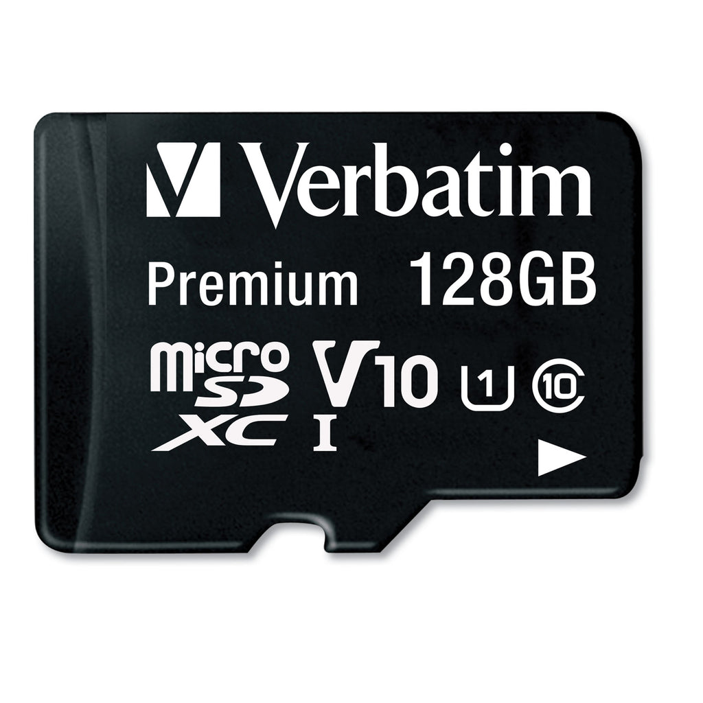 128GB Premium microSDXC Memory Card with Adapter, UHS-I V10 U1 Class 10, Up to 90MB/s Read Speed