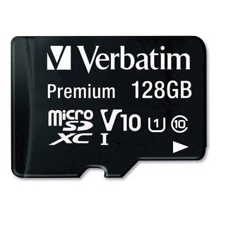 128GB Premium microSDXC Memory Card with Adapter, UHS-I V10 U1 Class 10, Up to 90MB/s Read Speed