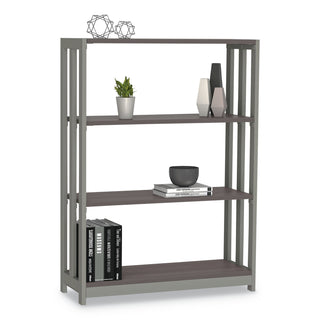 Trento Line Bookcase, Three-Shelf, 31.5w x 11.63d x 43.25h, Mocha