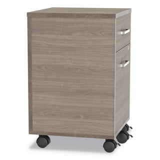 Urban Mobile File Pedestal, Left or Right, 2-Drawers: Box/File, Legal/A4, Natural Walnut, 16" x 15.25" x 23.75