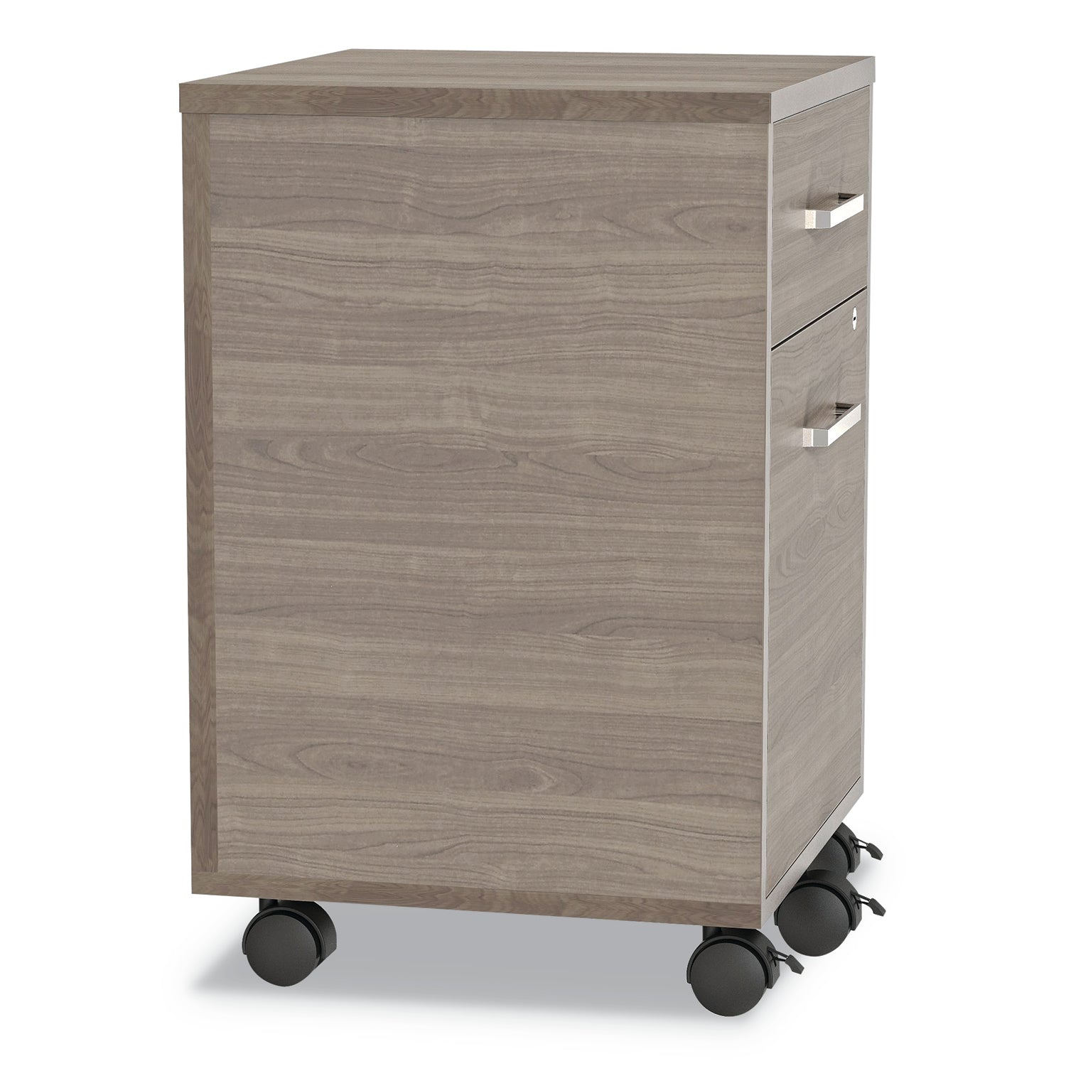 Urban Mobile File Pedestal, Left or Right, 2-Drawers: Box/File, Legal/A4, Natural Walnut, 16" x 15.25" x 23.75