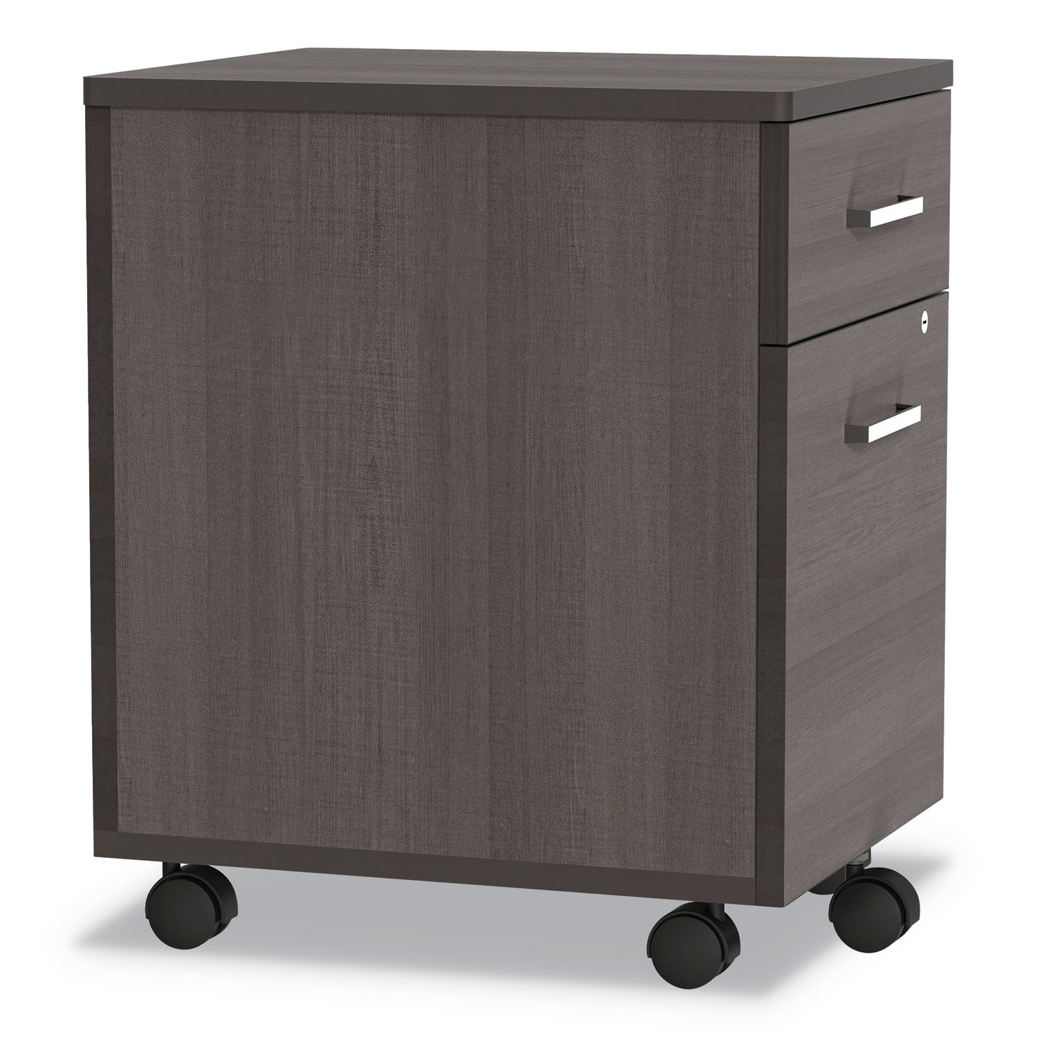 Trento Line Mobile Pedestal File, Left or Right, 2-Drawers: Box/File, Legal/Letter, Mocha, 16.5" x 19.75" x 23.63