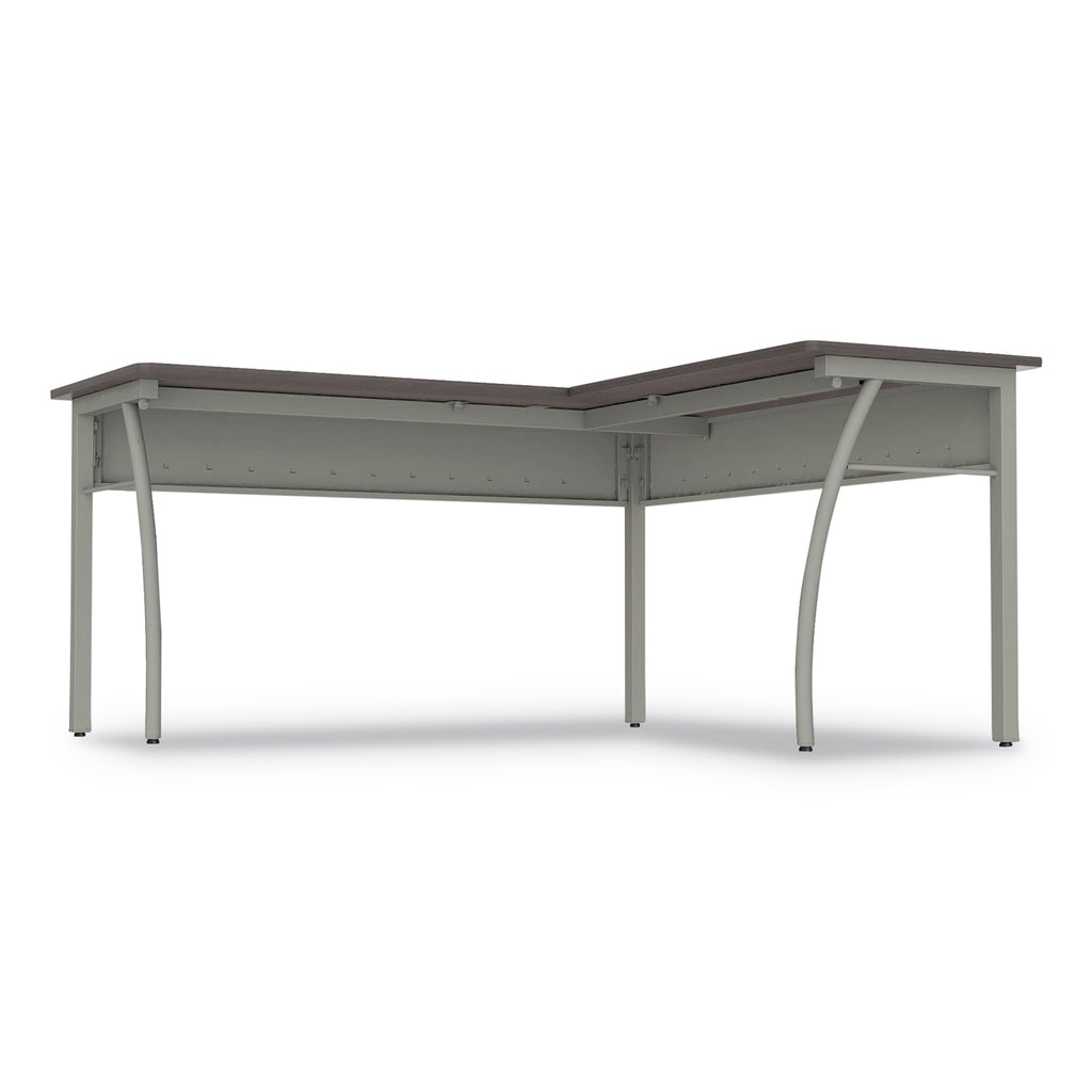 Trento Line L-Shaped Desk, 59.13" x 59.13" x 29.5", Mocha/Gray - 