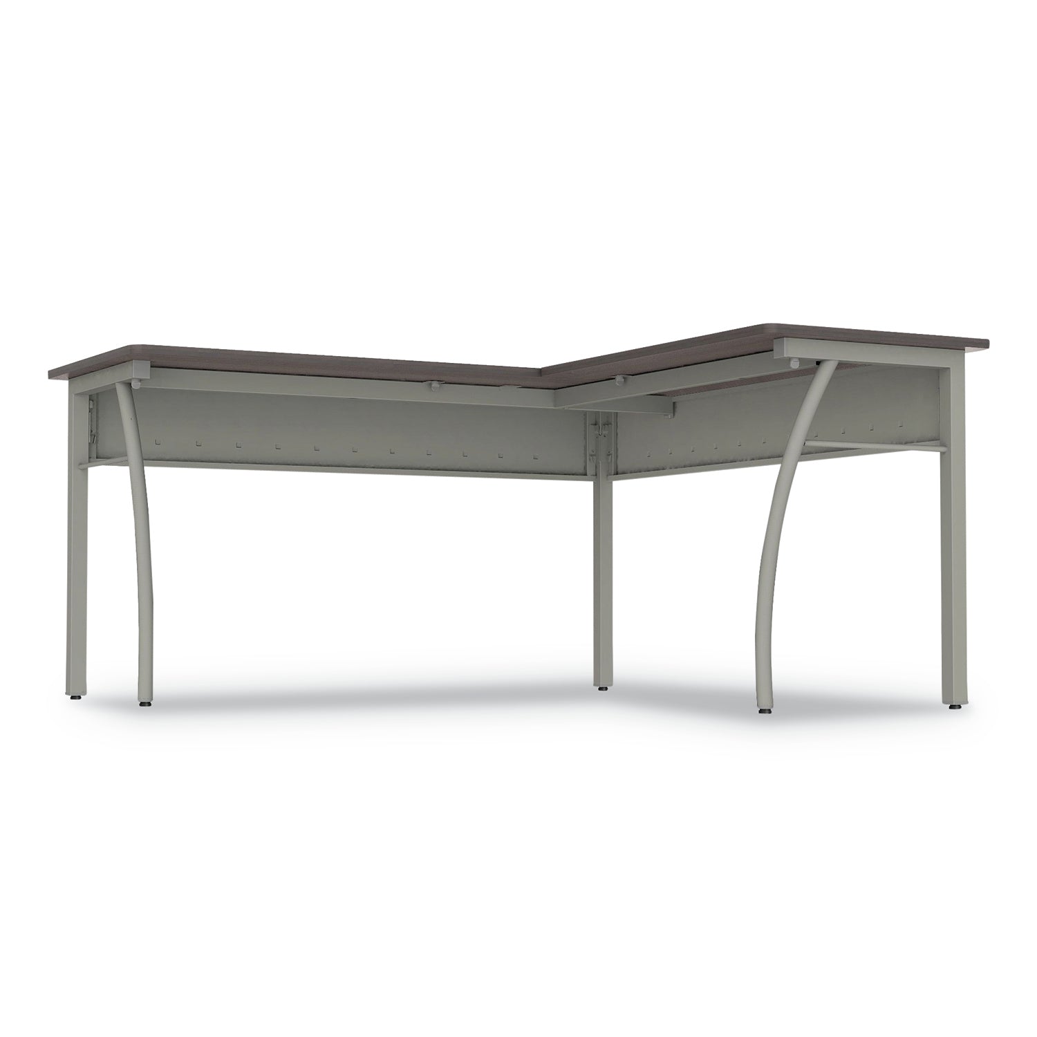Trento Line L-Shaped Desk, 59.13" x 59.13" x 29.5", Mocha/Gray - 