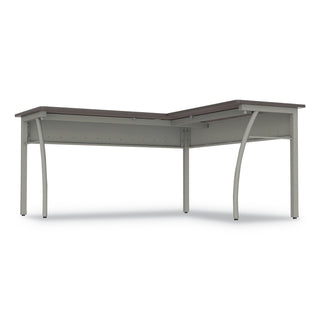 Trento Line L-Shaped Desk, 59.13" x 59.13" x 29.5", Mocha/Gray - 