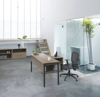 Urban Series Desk Workstation, 59" x 23.75" x 29.5", Natural Walnut