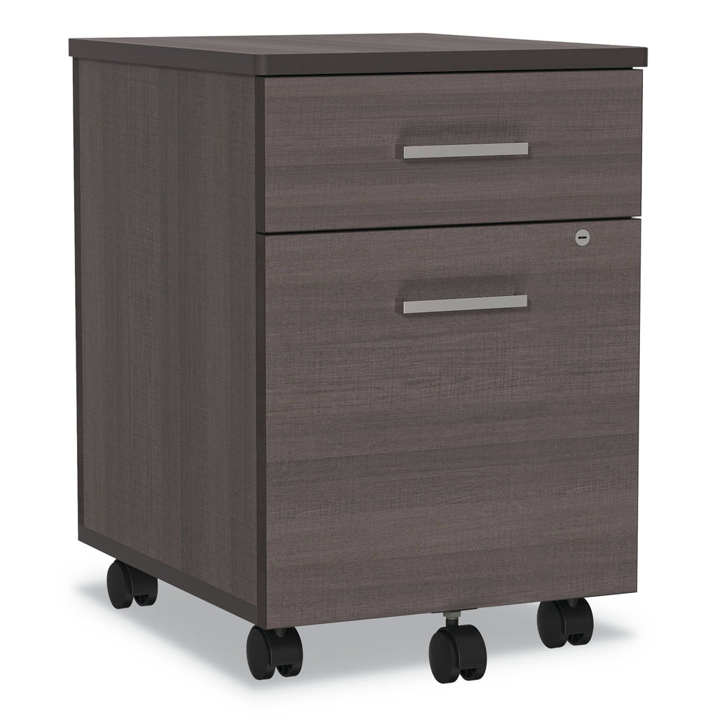 Trento Line Mobile Pedestal File, Left or Right, 2-Drawers: Box/File, Legal/Letter, Mocha, 16.5" x 19.75" x 23.63