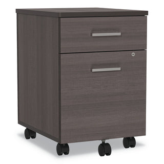 Trento Line Mobile Pedestal File, Left or Right, 2-Drawers: Box/File, Legal/Letter, Mocha, 16.5" x 19.75" x 23.63