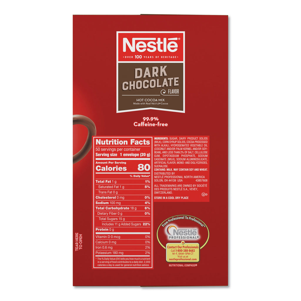 Hot Cocoa Mix, Dark Chocolate, 0.71 oz, 50/Box
