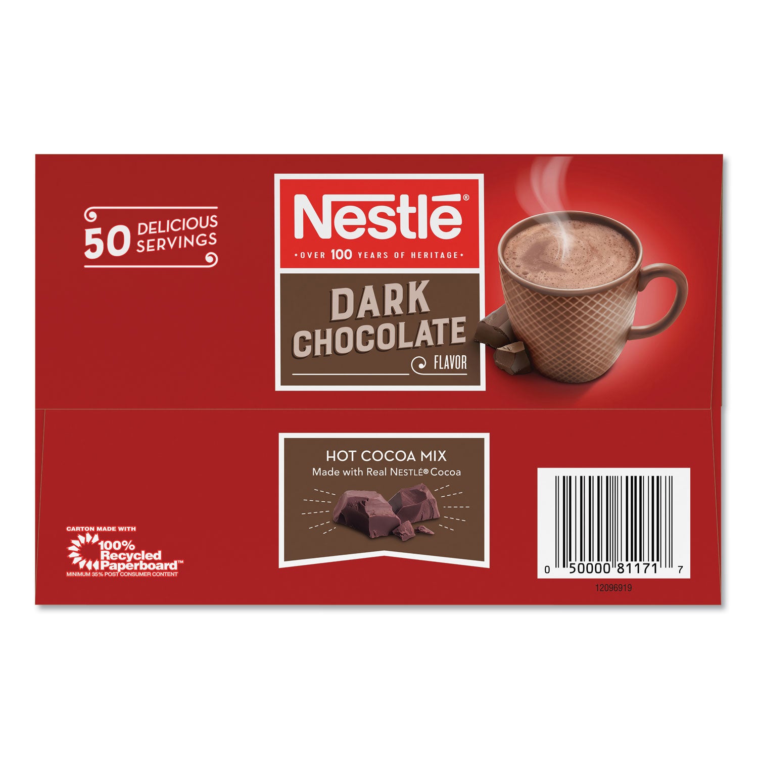Hot Cocoa Mix, Dark Chocolate, 0.71 oz, 50/Box