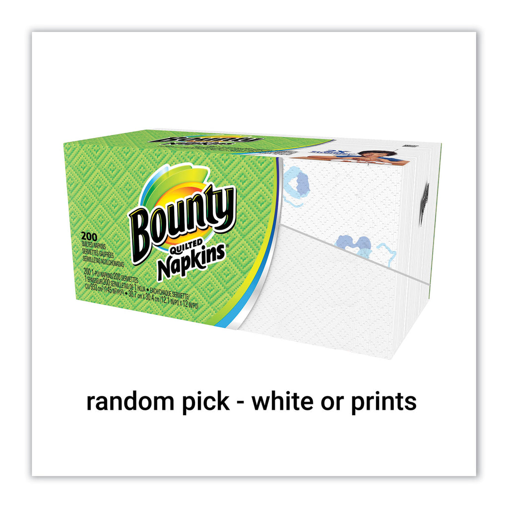 Quilted Napkins, 1-Ply, 12 1/10 x 12, 6 PK/Print, 6 PK/White, 200/PK, 12 PK/CT