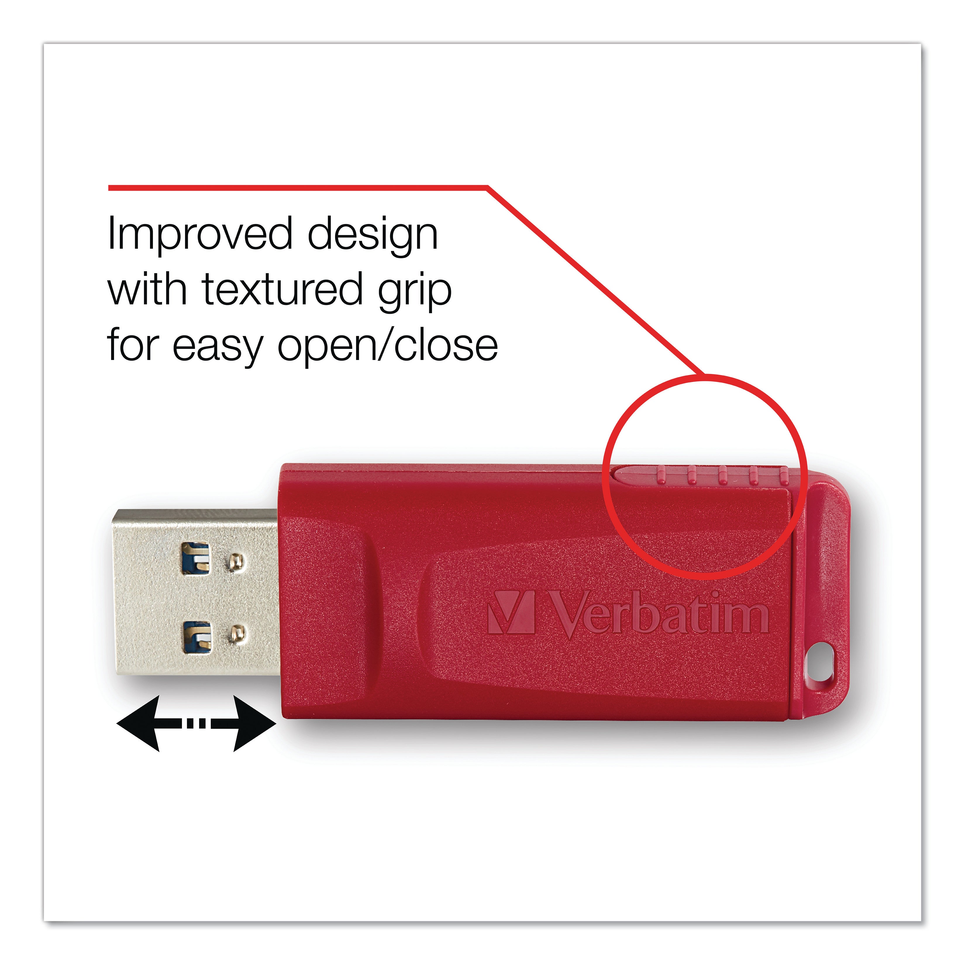 Store 'n' Go USB Flash Drive, 64 GB, Red - 
