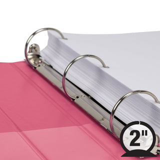 Earths Choice Plant-Based Durable Fashion View Binder, 3 Rings, 2" Capacity, 11 x 8.5, Berry, 2/Pack