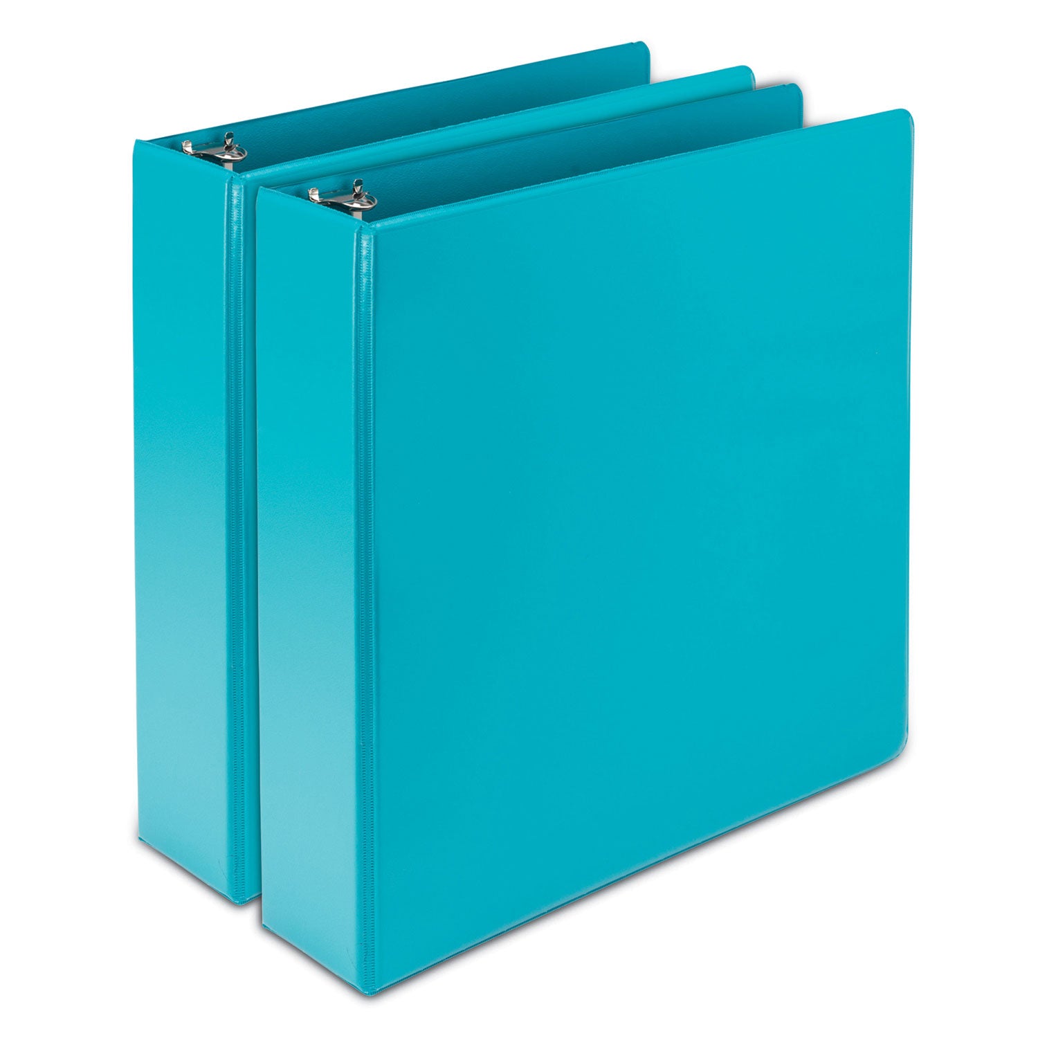 Earths Choice Plant-Based Durable Fashion View Binder, 3 Rings, 2" Capacity, 11 x 8.5, Turquoise, 2/Pack - 