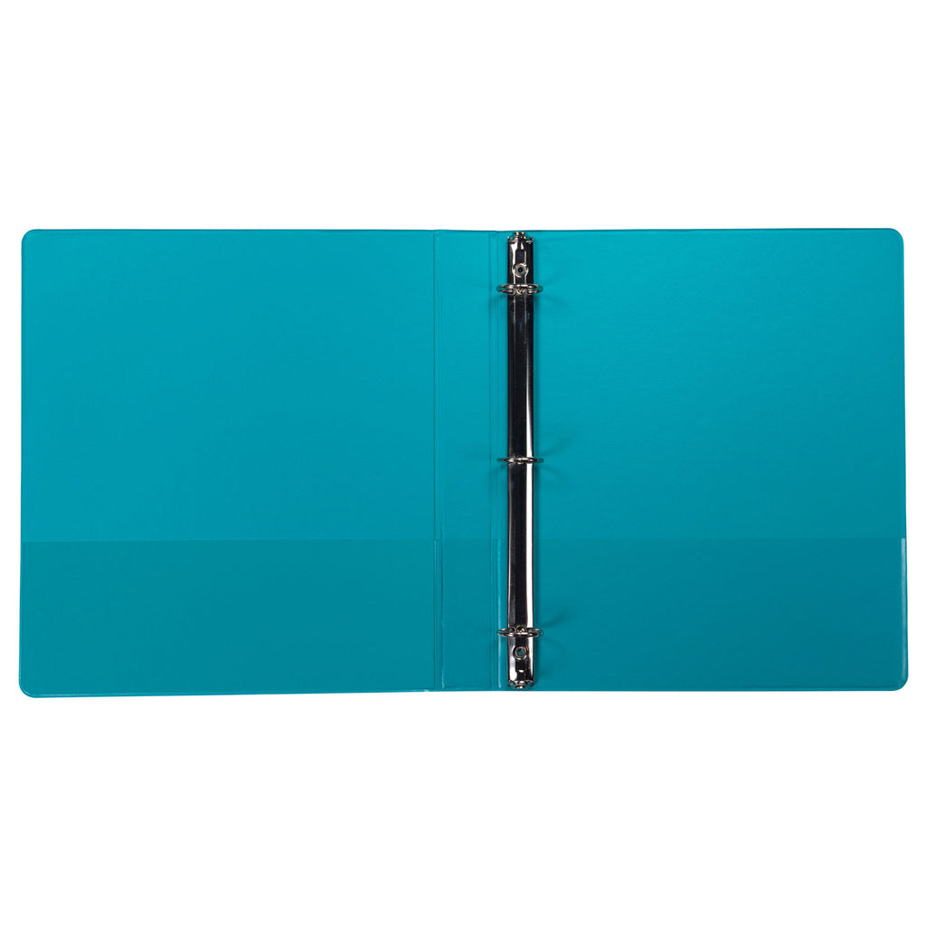 Earths Choice Plant-Based Durable Fashion View Binder, 3 Rings, 1" Capacity, 11 x 8.5, Turquoise, 2/Pack