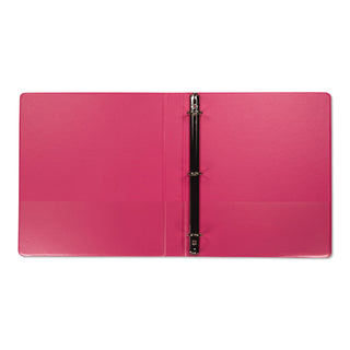 Earths Choice Plant-Based Durable Fashion View Binder, 3 Rings, 1" Capacity, 11 x 8.5, Berry, 2/Pack