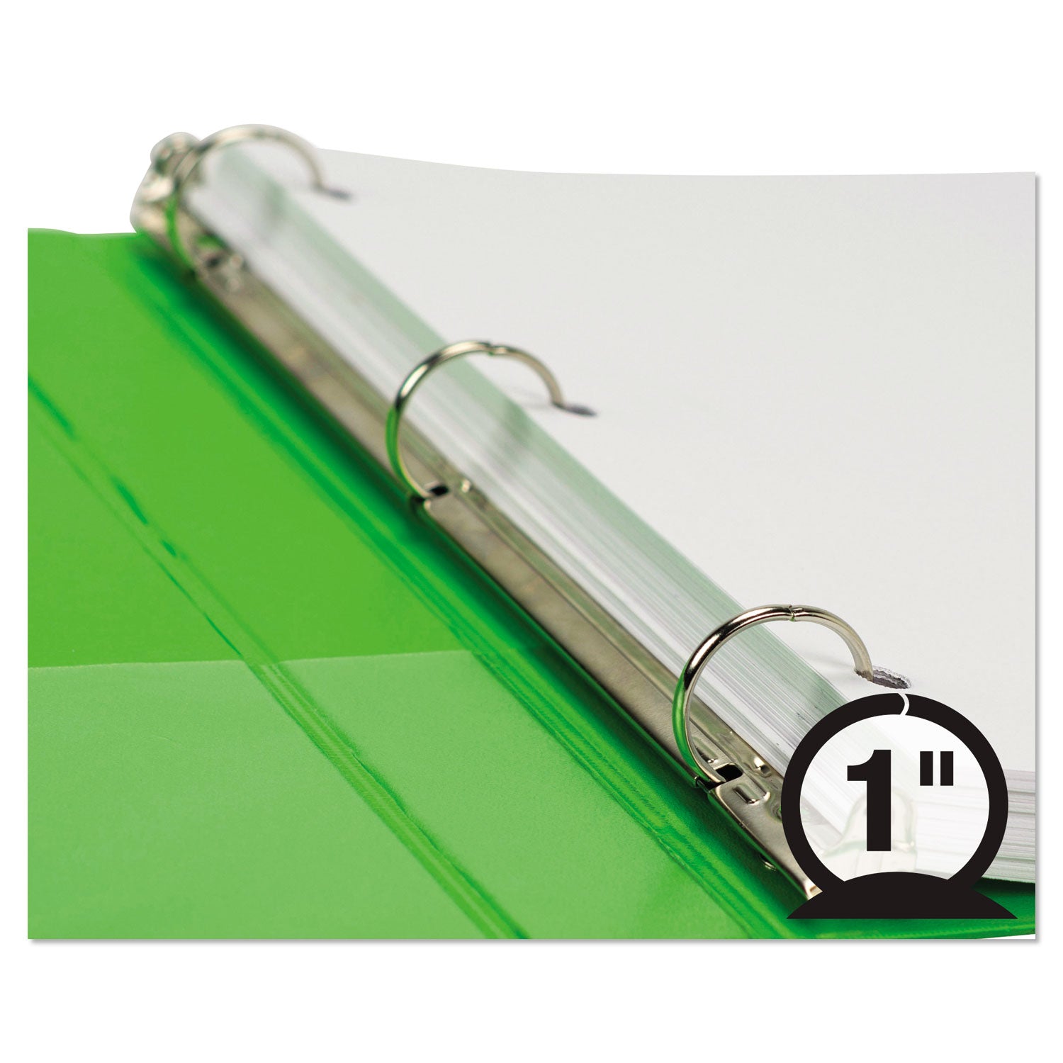 Earths Choice Plant-Based Durable Fashion View Binder, 3 Rings, 1" Capacity, 11 x 8.5, Lime, 2/Pack