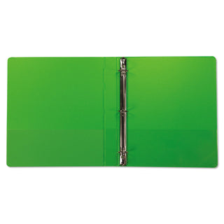 Earths Choice Plant-Based Durable Fashion View Binder, 3 Rings, 1" Capacity, 11 x 8.5, Lime, 2/Pack