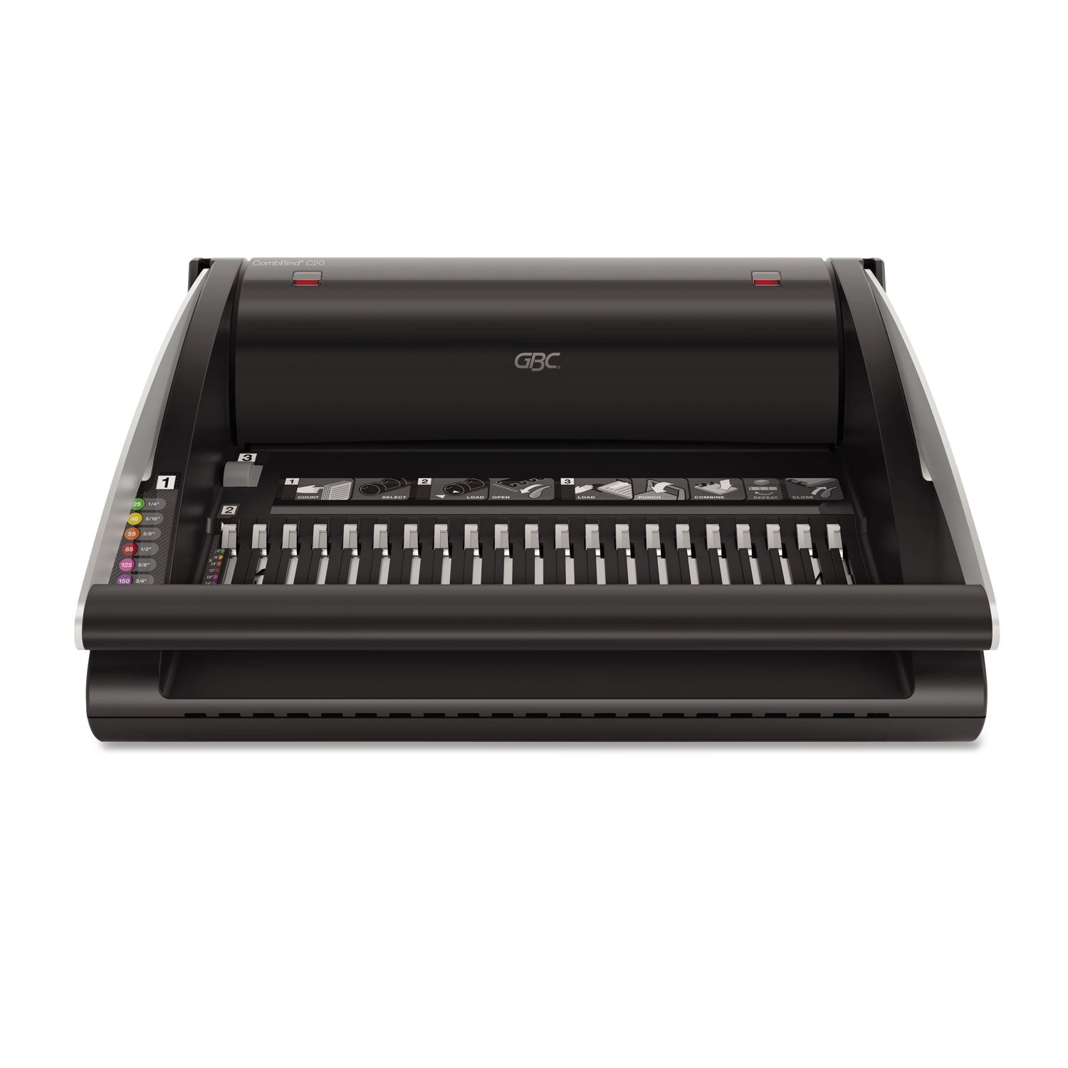 GBC CombBind C20 Manual Binding Machine - CombBind - 330 Sheet(s) Bind - 20 Punch - Letter, A4 - Black - 2