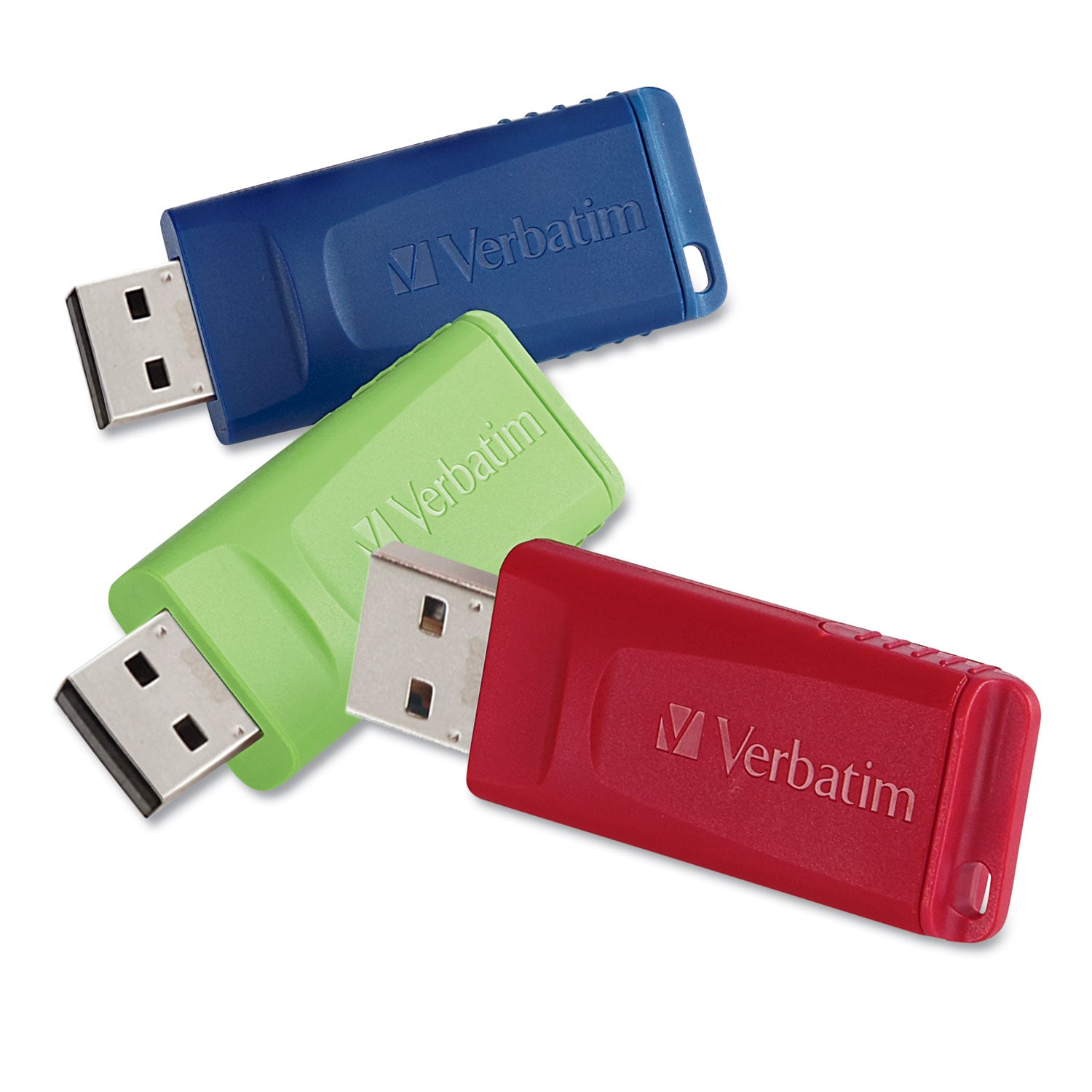 Store 'n' Go USB Flash Drive, 8 GB, Assorted Colors, 3/Pack - 