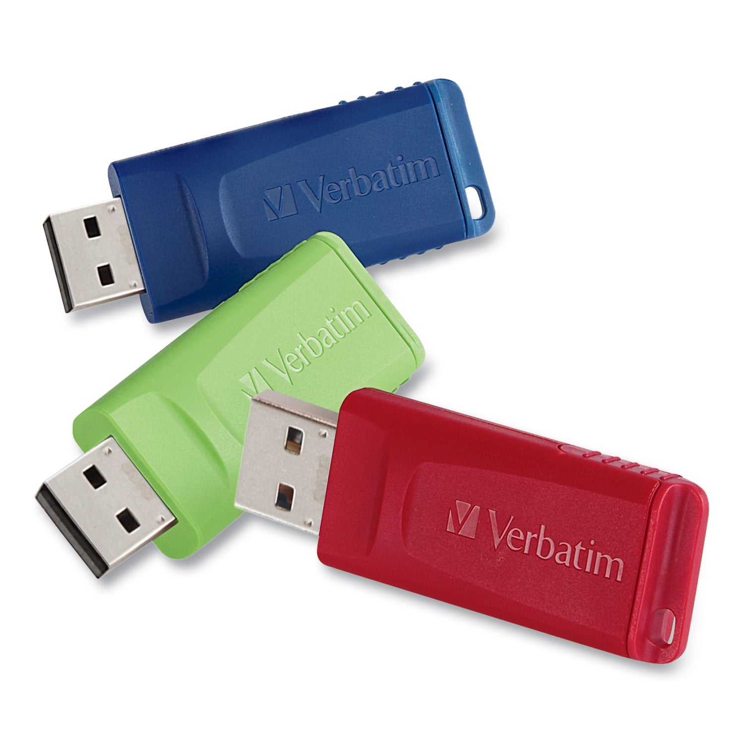 Store 'n' Go USB Flash Drive, 4 GB, Assorted Colors, 3/Pack - 