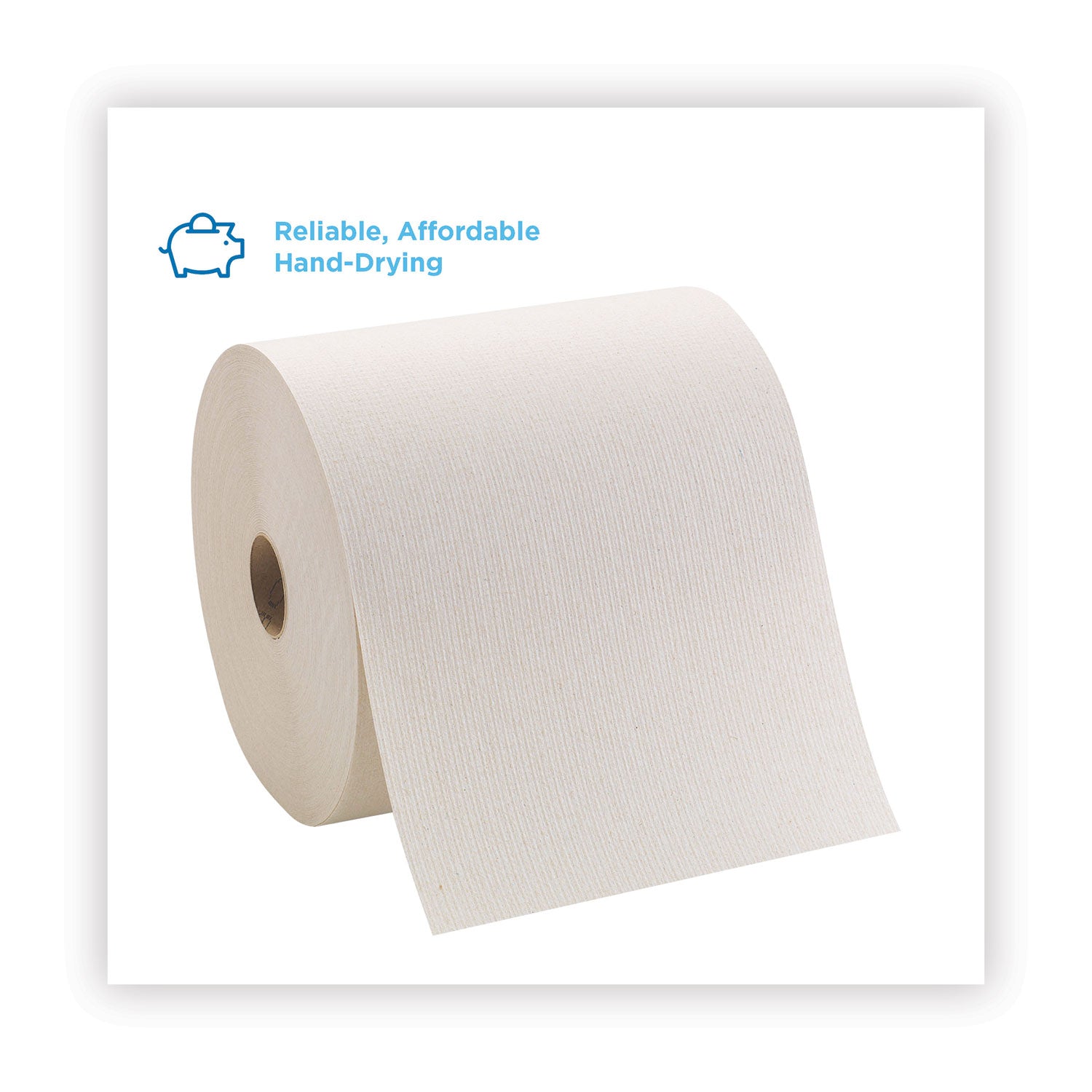 Pacific Blue Basic Nonperforated Paper Towels, 1-Ply, 7.78 x 800 ft, Brown, 6 Rolls/Carton
