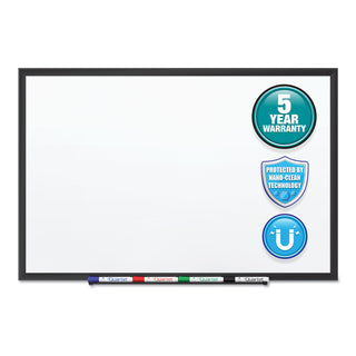 Classic Series Nano-Clean Dry Erase Board, 36 x 24, White Surface, Black Aluminum Frame - 