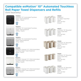 enMotion Paper Towel Rolls, 10" x 800', 40% Recycled, White, Pack Of 6 Rolls - 1 Ply - 10" x 800 ft - 1.75" Core - White - Soft, Absorbent, Long Lasting - For Multipurpose - 6 / Carton