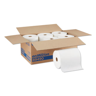 enMotion Paper Towel Rolls, 10" x 800', 40% Recycled, White, Pack Of 6 Rolls - 1 Ply - 10" x 800 ft - 1.75" Core - White - Soft, Absorbent, Long Lasting - For Multipurpose - 6 / Carton