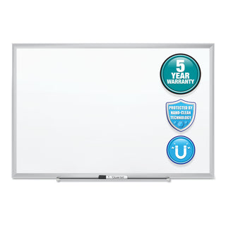 Classic Series Nano-Clean Dry Erase Board, 24 x 18, White Surface, Silver Aluminum Frame - 