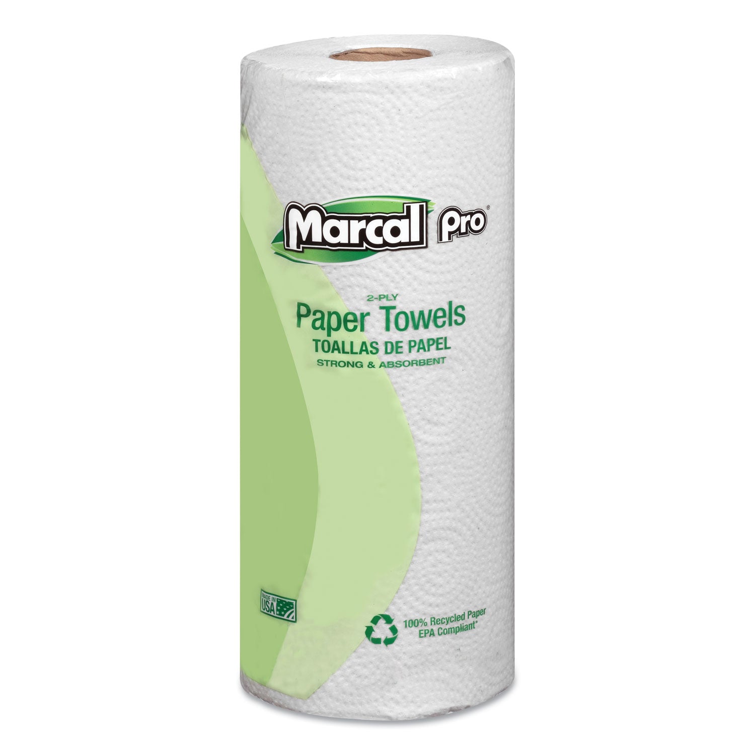 100% Premium Recycled Kitchen Roll Towels, 2-Ply, 11 x 9, White, 70/Roll, 30 Rolls/Carton - 
