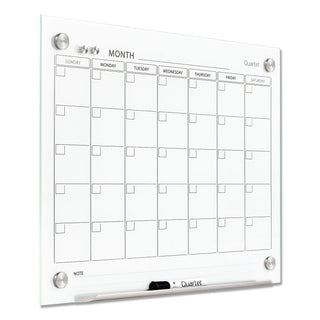 Infinity Magnetic Glass Calendar Board, One Month, 24 x 18, White Surface - 