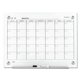 Infinity Magnetic Glass Calendar Board, One Month, 24 x 18, White Surface - 