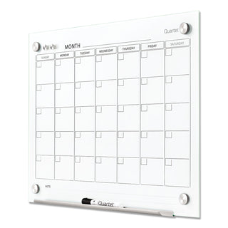 Infinity Magnetic Glass Calendar Board, One Month, 24 x 18, White Surface - 